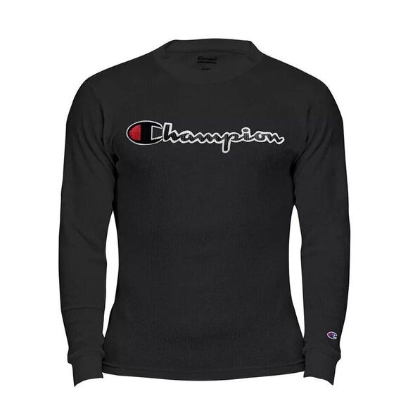 Champion Men's Black Cotton Blend Waffle Thermal Long Sleeve Shirt Plus Size 2XL - Picture 4 of 4